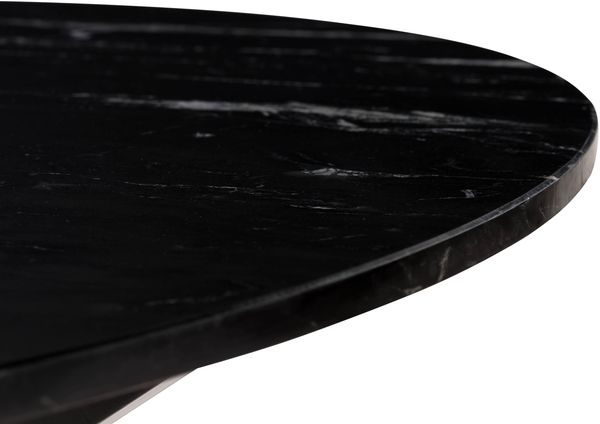 Esstisch rund ⌀ 137 cm Marmor schwarz / Kreuzgestell Eisen schwarz BARCELONA #417 Bild 5