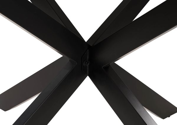 Esstisch rund ⌀ 137 cm Marmor schwarz / Kreuzgestell Eisen schwarz BARCELONA #417 Bild 4