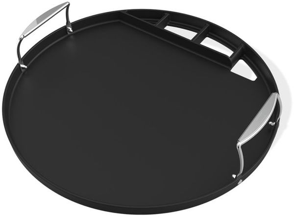 Weber Plancha Vollformat für 57 cm Holzkohlegrills - große Gusseisenfläche für Braten, Gemüse und Fisch – Schwarz (3400844)