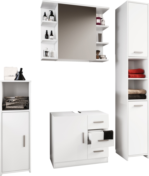 VCM Badmöbel Sets Zalo 918169 Weiß H. 180 x B. 140 x T. 30 cm