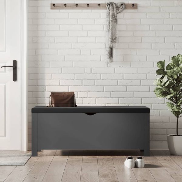 vidaXL Aufbewahrungsbox mit Kissen Grau 105x40x45 cm 3279328
