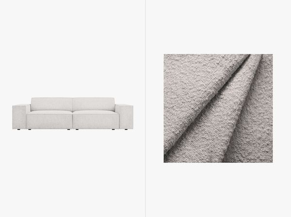 Micadoni 3-Sitzer Sofa Jodie Boucle Baloo Hellgrau