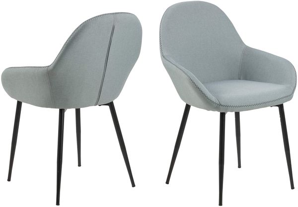 AC Design Furniture Julie Dining Chair, Polyester, Green, L: 57.5 x W: 60 x H: 84 cm