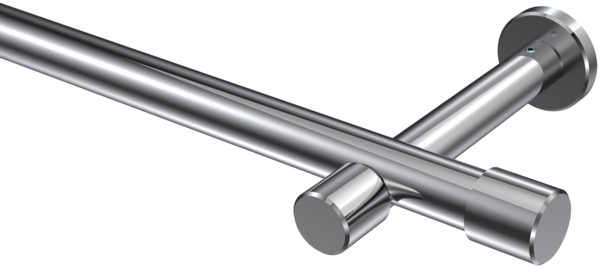 Gardinenstangen-Set Prestige Santo 140 cm, 1-läufig (ohne Ringe), 20 mm Ø Chrom