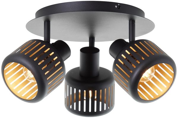 Brilliant AG Leuchten 99944-86 Spotrondell Tyas 3-flammig schwarz gold