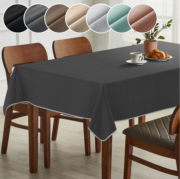 ANRO Tischdecke Hochwertig Tischwäsche mit Beschichtung (Einzelstück 1-tlg), Premium TEFLON und 2-Fache Acryl Beschichtung