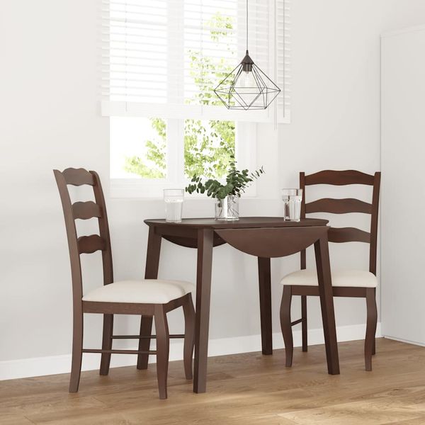 vidaXL Esszimmerstühle mit Kissen 2 Stk. Braun Massivholz Gummibaum 4102491
