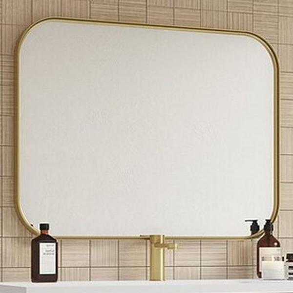 Moderner Design Spiegel BARCA gold 70x50 cm Aluminium Frisierspiegel Bild 2