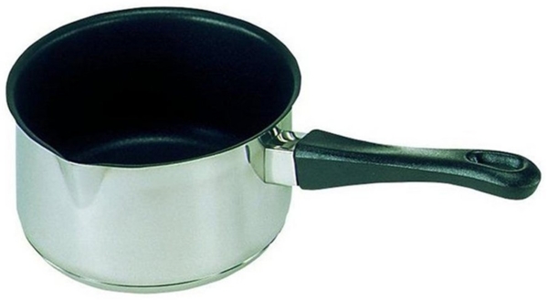 Karl Krüger 2012B Stieltopf 12 cm Inhalt 0,6 Liter Edelstahl mit Antihaftbeschichtung und Ausguss