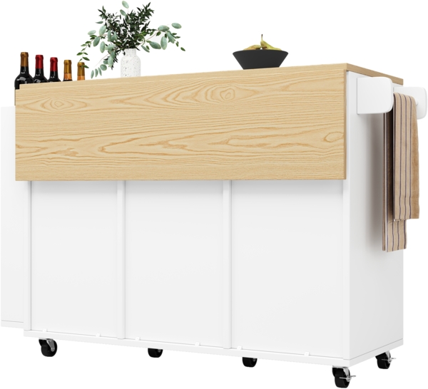 Kücheninsel klappbar MDF Aluminium Rollen Küchenwagen Esstisch Servierwagen Stauraum flexibel mobil Bild 10