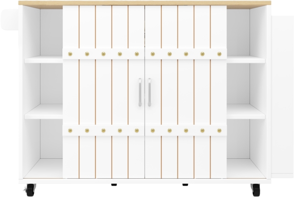 Kücheninsel klappbar MDF Aluminium Rollen Küchenwagen Esstisch Servierwagen Stauraum flexibel mobil Bild 9