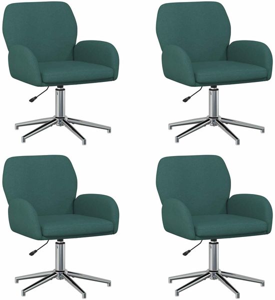 vidaXL Drehstühle 4 Stk. 54 x 58 x 90 cm Dunkelgrün Stoff 3428307 Bild 2