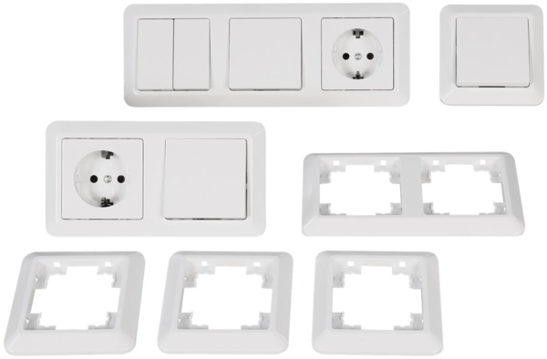 Schalter und Steckdosen Set McPower Cup ''Flur'', 13-teilig, weiß
