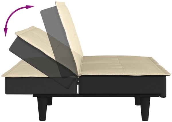 vidaXL Schlafsofa Creme Stoff 351916 Bild 8