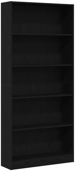 vidaXL Bücherregal Schwarz Eichen-Optik 80x24x176 cm Holzwerkstoff 862456