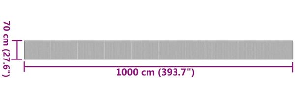 vidaXL Teppich Rechteckig Schwarz 70x1000 cm Bambus 376894 Bild 8