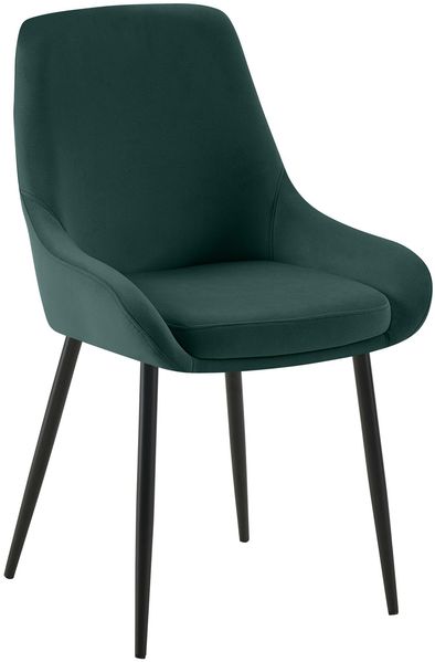 Esszimmerstuhl PUNAR - Samt Grün 50x53x86 cm Schwarz | Essstühle Esszimmerstühle Küchenstühle Wohnzimmerstühle