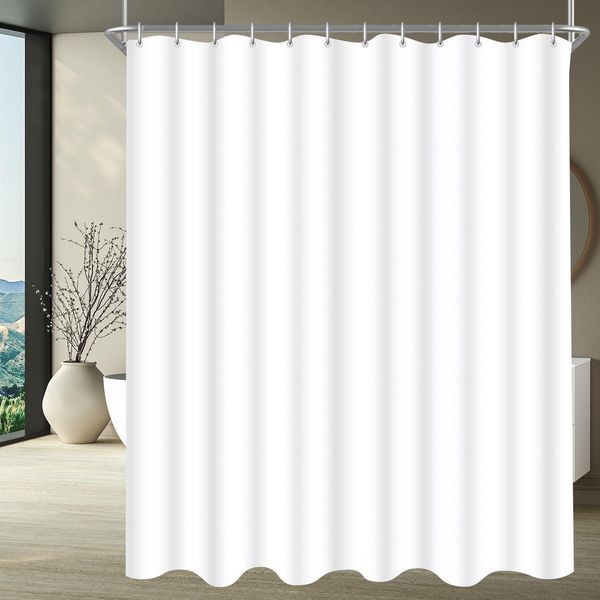 Duschvorhang 180x200cm Weiß Wasserabweisend Antischimmel Polyester Kann