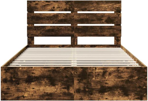 vidaXL Bettrahmen Geräucherte Eiche 160 x 200 cm Ingenieurs Holz 3411821 Bild 8