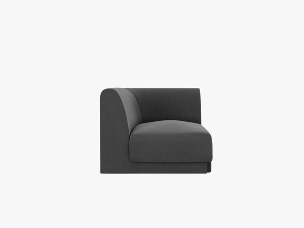 Micadoni Modul Ecke Miley Samtstoff Bluvel Grau