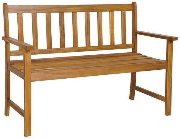 COSTWAY Gartenbank, wetterfest, 2 Sitzer, Massivholz, 360kg, 122 x 56,5 x 86 cm
