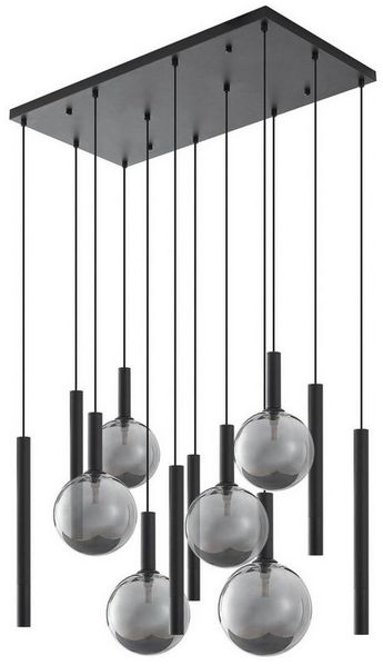 Lucande Hängeleuchte Lumavia, Glas Schwarz IP20, 12x8 W LED