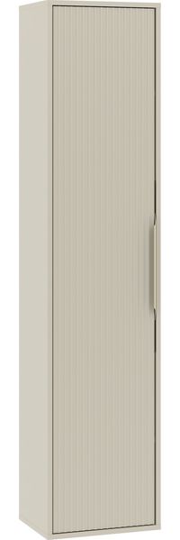 Badplaats Badezimmerschrank Rimini 38 x 33 x 170 cm Cashmere - Hoch Badschrank mit 1 Tür und Soft-Close