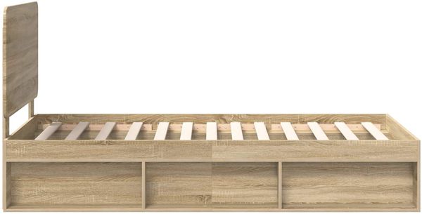vidaXL Bettrahmen mit Kopfteil Sonoma 90 x 190 cm Massives Kiefernholz 3412544 Bild 8