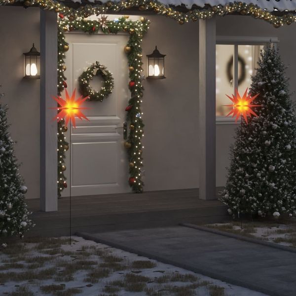 vidaXL LED-Weihnachtsstern mit Erdspieß Faltbar Rot 57 cm 356190