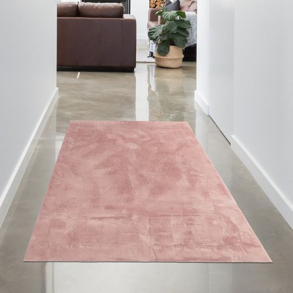 Carpetia Fellteppich Kunstfell Hasenfell-Optik, rund, Höhe: 10 mm, seidig weich & flauschig mit dichter Kurzflorstruktur