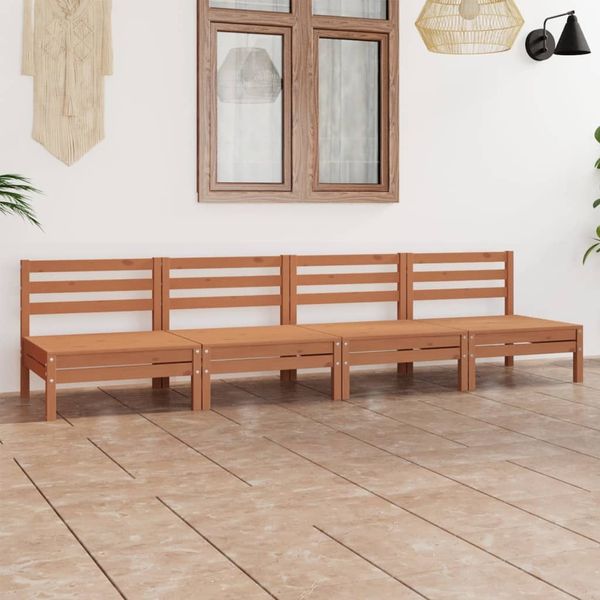 vidaXL 4-tlg. Garten-Lounge-Set Honigbraun Massivholz Kiefer 3082485