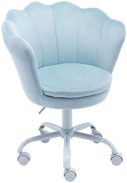 WAHSON OFFICE CHAIRS Loungesessel Kinder-Drehstuhl aus Samt/Kunstfell im Blütenblatt-Design