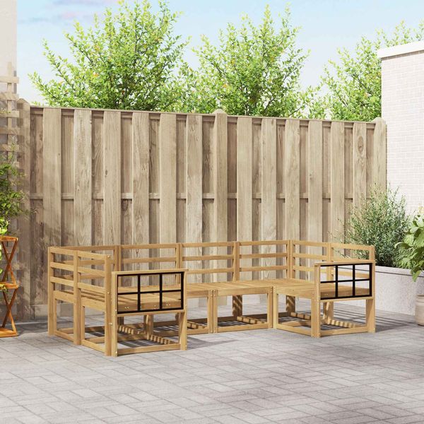 vidaXL Outdoor-Sofagarnitur 6 pcs Weiß Massivholz Akazie 3388128