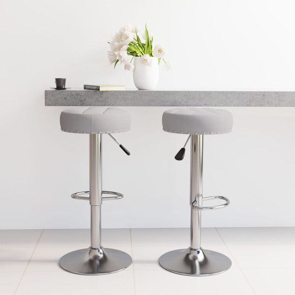 vidaXL Barhocker 2 Stk. Grau Stoff [332971]
