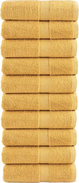 vidaXL Premium Gästetücher SOLUND 10 Stk. Gold 30x50 cm 600 g/m² 137280