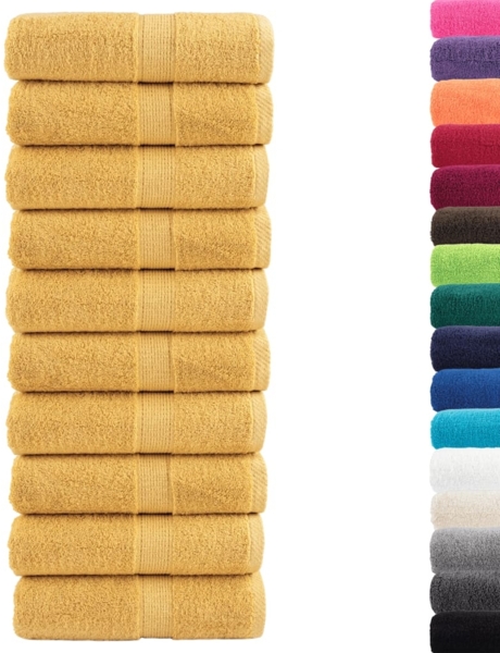 vidaXL Premium Gästetücher SOLUND 10 Stk. Gold 30x50 cm 600 g/m² 137280