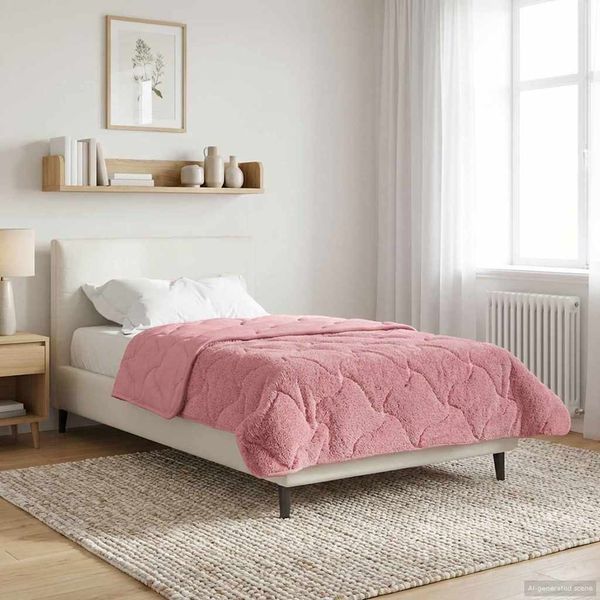 vidaXL Winterbettdecke Rosa 135 x 200 cm Mikrofaser und Teddy-Fleece 42026337