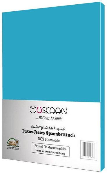 Müskaan Spannbettlaken Jersey Spannbettlaken, Baumwolle, (1 Stück), mit Gummizug