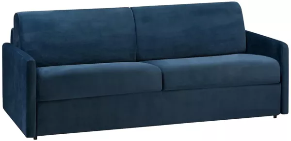 Vente-unique - CALIFE Sofa SamtStoff Blau - B 223 cm94 cm x H 97 cm x L 190 cm