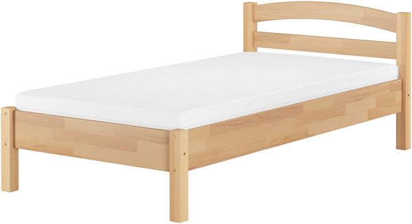 Massivholzbett Buche natur 90x200 Einzelbett Bettgestell mit Rollrost und Matratze 60.73-09 M