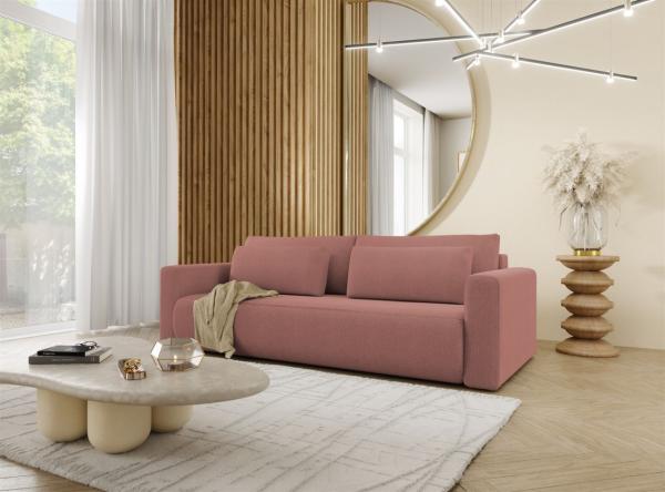 Sofa 3-Sitzer mit Schlaffunktion CHAIRA Stoff Curio Rose