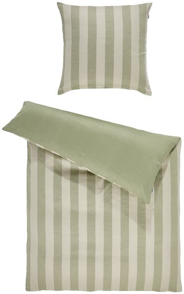 Schöner Wohnen 'FLEUR' Bettwäsche Satin, Baumwolle khaki, 135 x 200 cm, wendbar