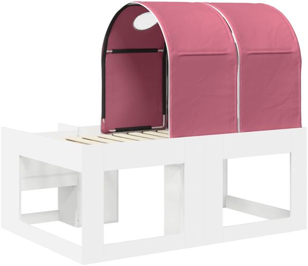 vidaXL Bett mit Tunnel mit Regal 3 Stk. Weiß und Rosa Holzwerkstoff 3423500 Bild 8