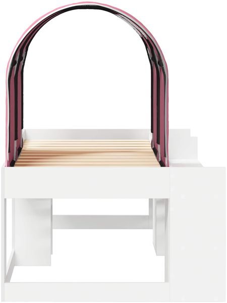vidaXL Bett mit Tunnel mit Regal 3 Stk. Weiß und Rosa Holzwerkstoff 3423500 Bild 7
