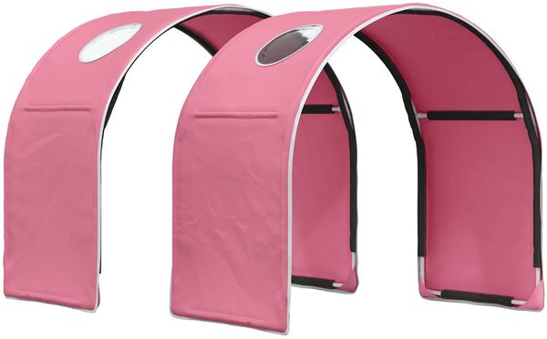 vidaXL Bett mit Tunnel mit Regal 3 Stk. Weiß und Rosa Holzwerkstoff 3423500 Bild 5