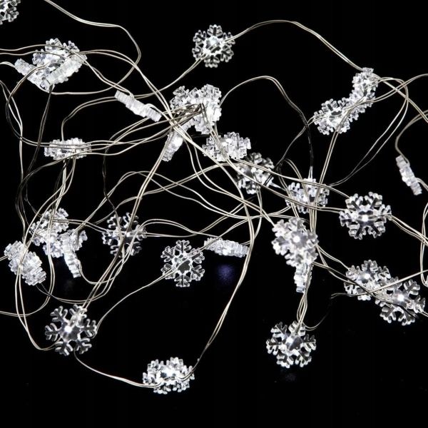 Weihnachts-Lichterkette Fééric Lights Schneeflocken 60 LEDs