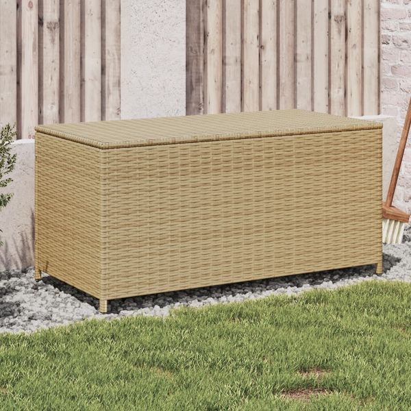 vidaXL Gartentruhe Beige 190L Poly Rattan 365323