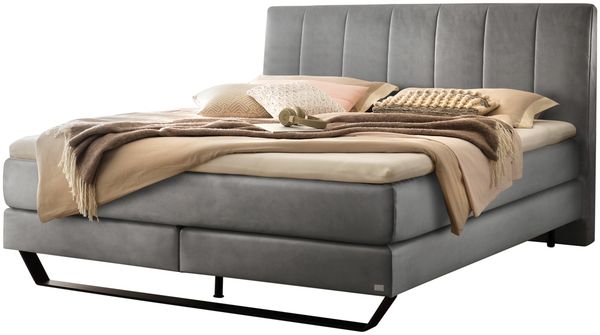 Ambra Boxspringbett schwarz Polyester 214cm x 183cm x 115cm