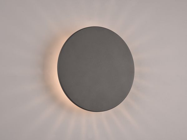 LED Außenwandleuchte BELLY Anthrazit, indirekte Beleuchtung Ø 25cm