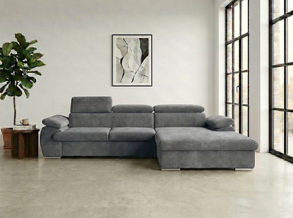 WERK2 Ecksofa Cosmo modern und bequem, Breite 282cm, L-Form, Eckcouch mit Schlaffunktion, Bettkasten & verstellbaren Kopfteilen